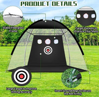 10x7ft Golf Nets for Backyard Driving - Real Golf Balls & Practice Mat