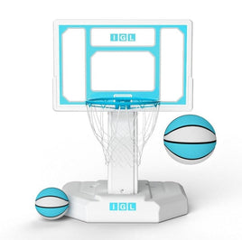 Outdoor Pool Basketball Hoop - Portable, Durable, Fixed Height, 2 Balls