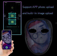 LED Bluetooth App Mask with Gesture Control & LED Gloves - Customizable Messages