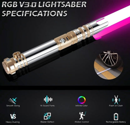 RGB Smooth Swing Dueling Lightsaber with APP, Motion Control - Gold