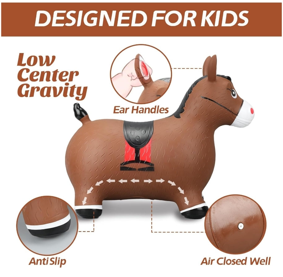 Skyroku Bouncy Horse - Toddler Indoor Jumping Toy, Kids Ride-On Gift