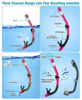 "Vengreedo Adult Snorkel Set with Fins - Dry Top Combo for Snorkeling & Diving"