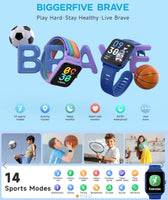 Kids Smart Watch: Fitness Tracker, Heart Rate, 5ATM Waterproof, No APP Needed