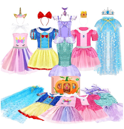 Princess Dress Up Costume Set - 5 Themes for Girls Ages 3-6