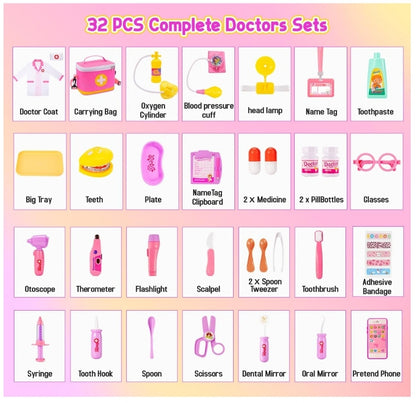 Meland Doctor Kit for Kids | 3-6 Years | Pretend Play Doctor Set