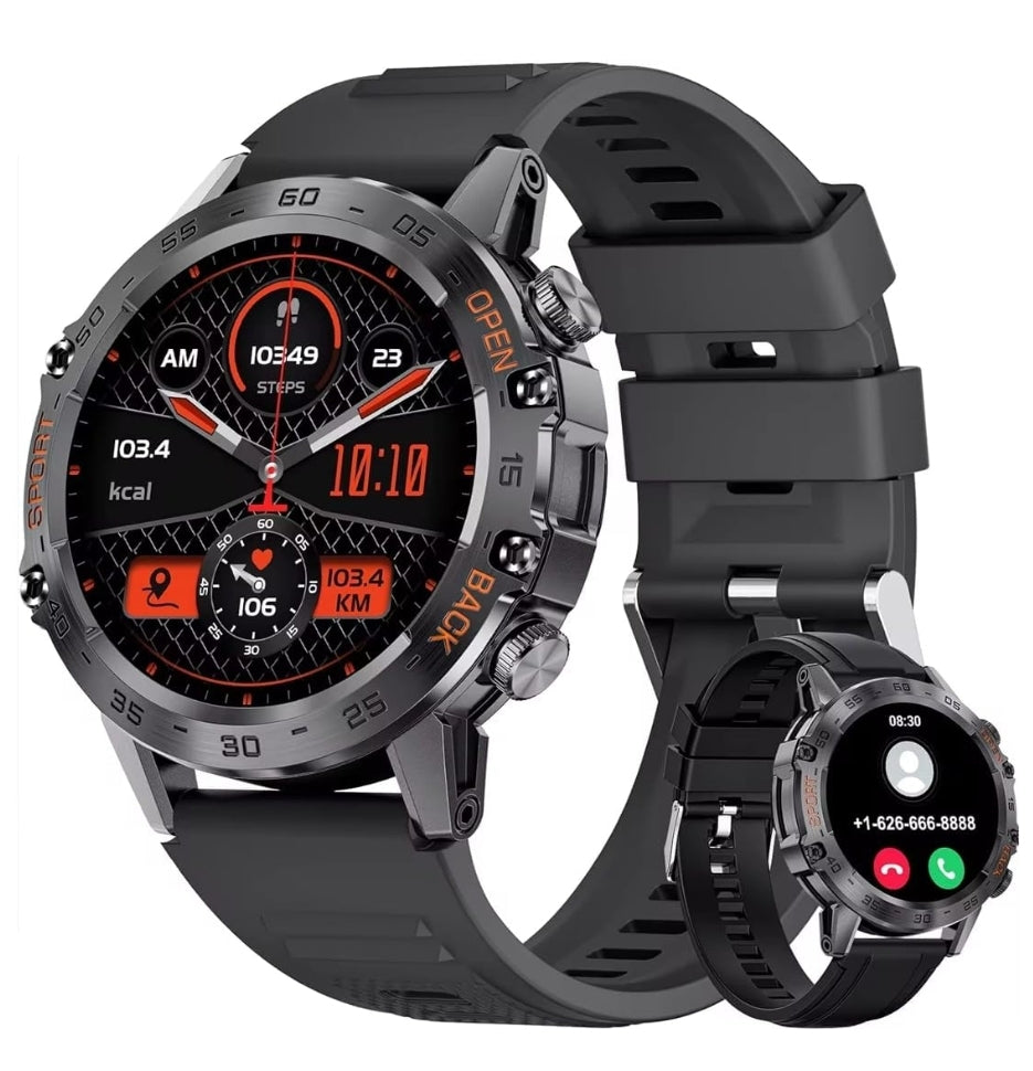 Mens Smartwatch w/ Bluetooth Calls, Health Tracker, 1.39" IPS Screen