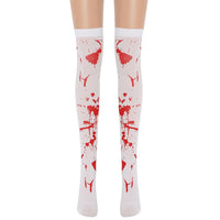 Halloween Horror Blood Nurse Uniform Cosplay Costume Dress Skirt & Stockings