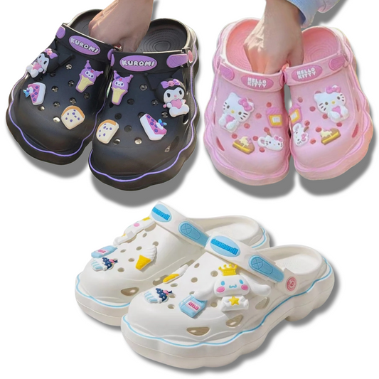 Women's Summer Slip-on Sandals feat: Hello Kitty, Cinnamoroll, and Kuromi