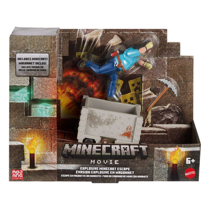 Minecraft Explosive Minecart Escape Action Figure Set by Mattel