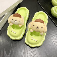 Anime My Melody Kuromi Summer Slippers Kawaii Cinnamoroll Home Anti-Skid Sandals Pompompurin Girl Cartoon Doll Outdoor Slides - Logan's Toy Chest