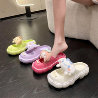 Anime My Melody Kuromi Summer Slippers Kawaii Cinnamoroll Home Anti-Skid Sandals Pompompurin Girl Cartoon Doll Outdoor Slides - Logan's Toy Chest