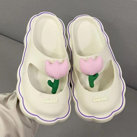 Anime My Melody Kuromi Summer Slippers Kawaii Cinnamoroll Home Anti-Skid Sandals Pompompurin Girl Cartoon Doll Outdoor Slides - Logan's Toy Chest