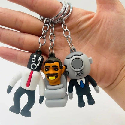 Anime Skibidi Toilet Keychain PVC Keyring Figure Skibidi Dop Toy Pendant for Men Women Backpack Funny Pendant Keyring Jewelry - Logan's Toy Chest