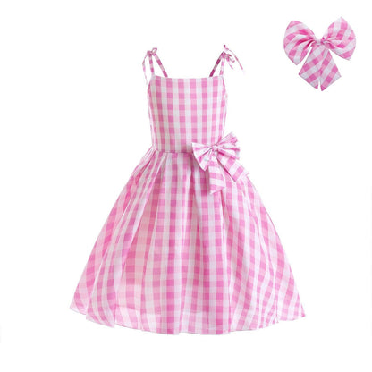 Barbie Movie Costume Dress & Accessories Cosplay Pink Plaid Halloween Costume - Logan's Toy Chest