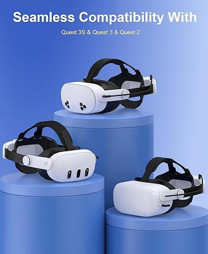 Battery Head Strap for Meta Quest 3S/3/2 – 8000mAh Rechargeable VR Strap - Logan's Toy Chest