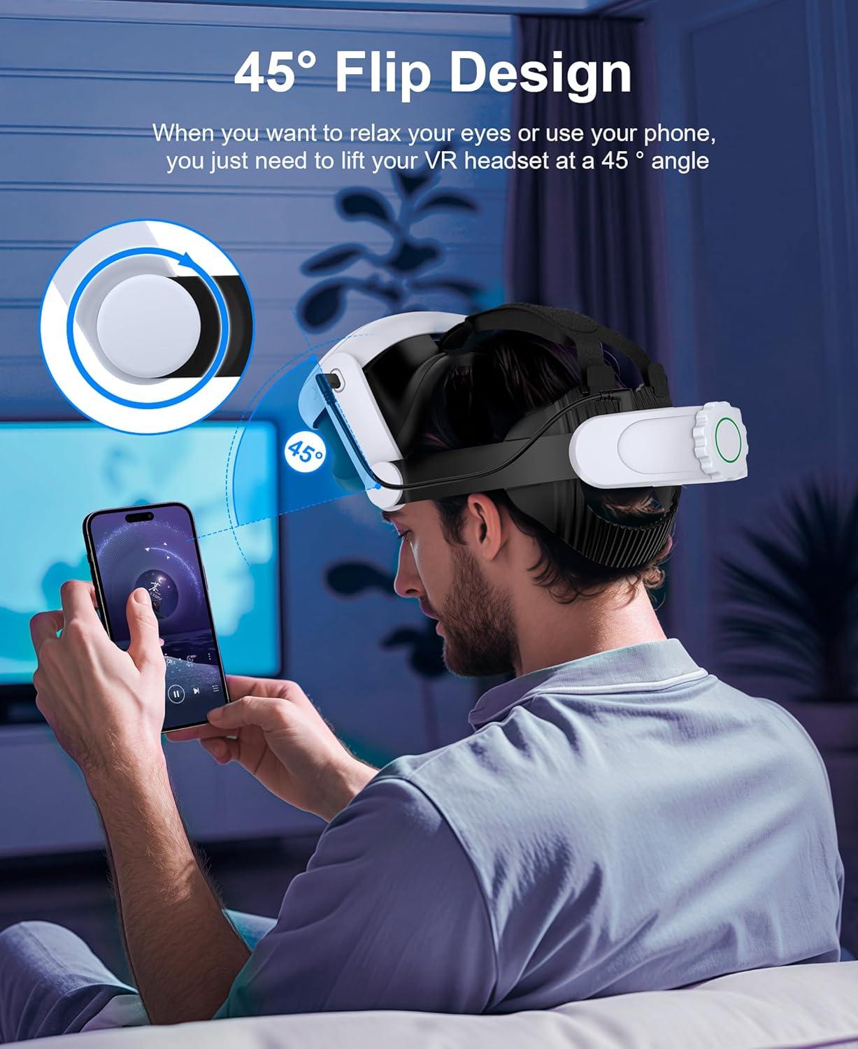 Battery Head Strap for Meta Quest 3S/3/2 – 8000mAh Rechargeable VR Strap - Logan's Toy Chest