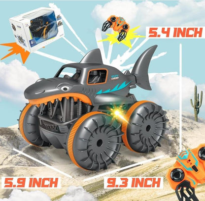 BEZGAR Amphibious Shark RC Car - 360° Spin Waterproof Remote Control Truck - Logan's Toy Chest