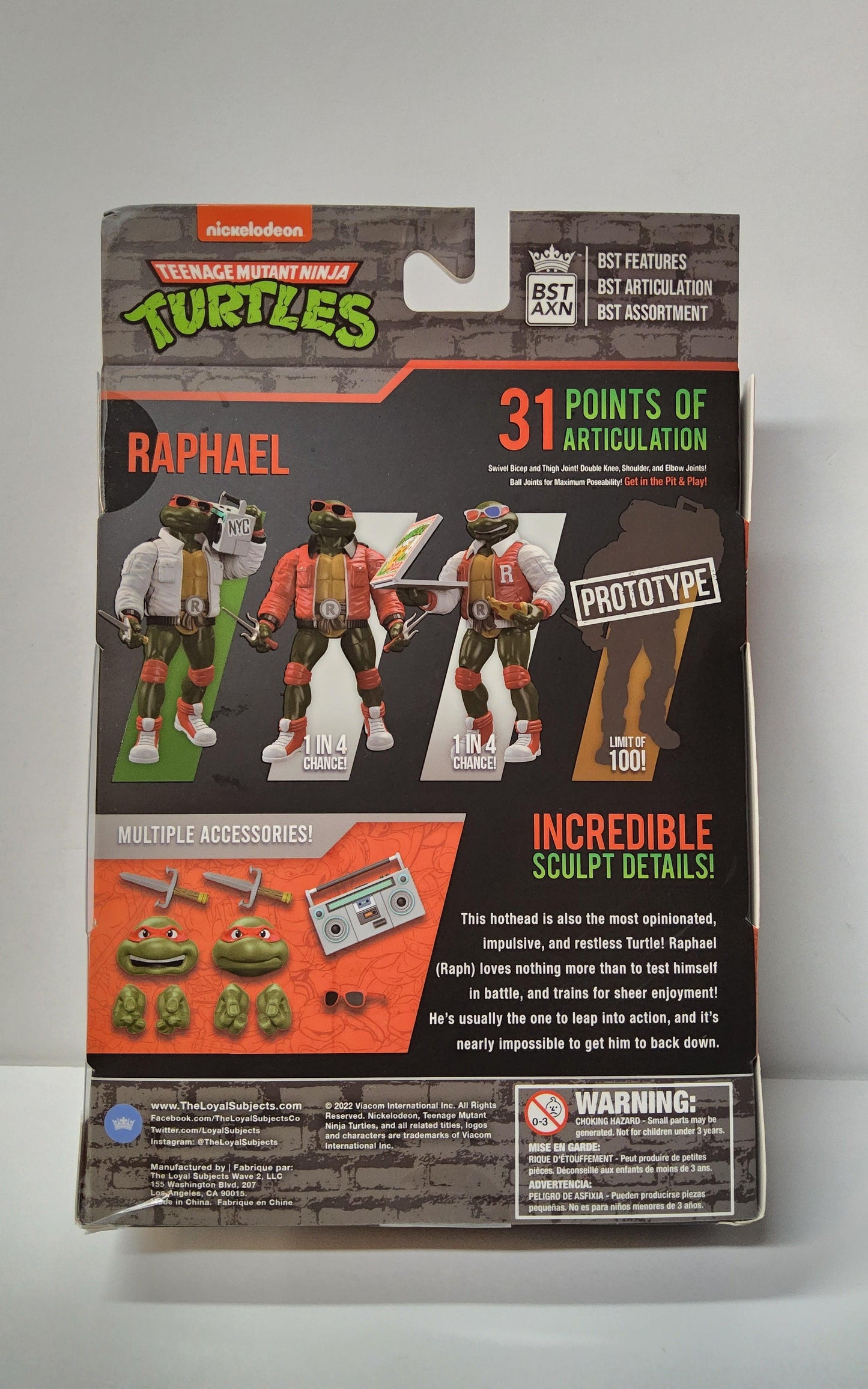 BST AXN Raphael Action Figure - TMNT Street Style - Logan's Toy Chest