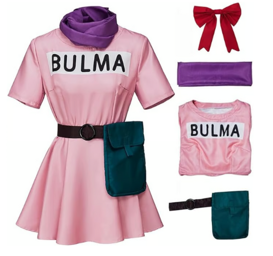 Bulma Cosplay Costume Full Set | Unisex Halloween Cosplay Dress - Medium Size - Logan's Toy Chest