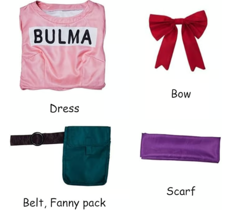 Bulma Cosplay Costume Full Set | Unisex Halloween Cosplay Dress - Medium Size - Logan's Toy Chest