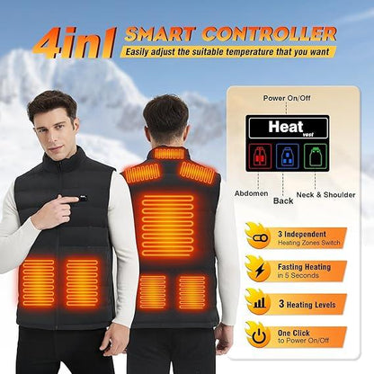 CaiQiXuan Heated Vest with 10000mAh Battery - 8 Heating Zones for Men & Women - Logan's Toy Chest