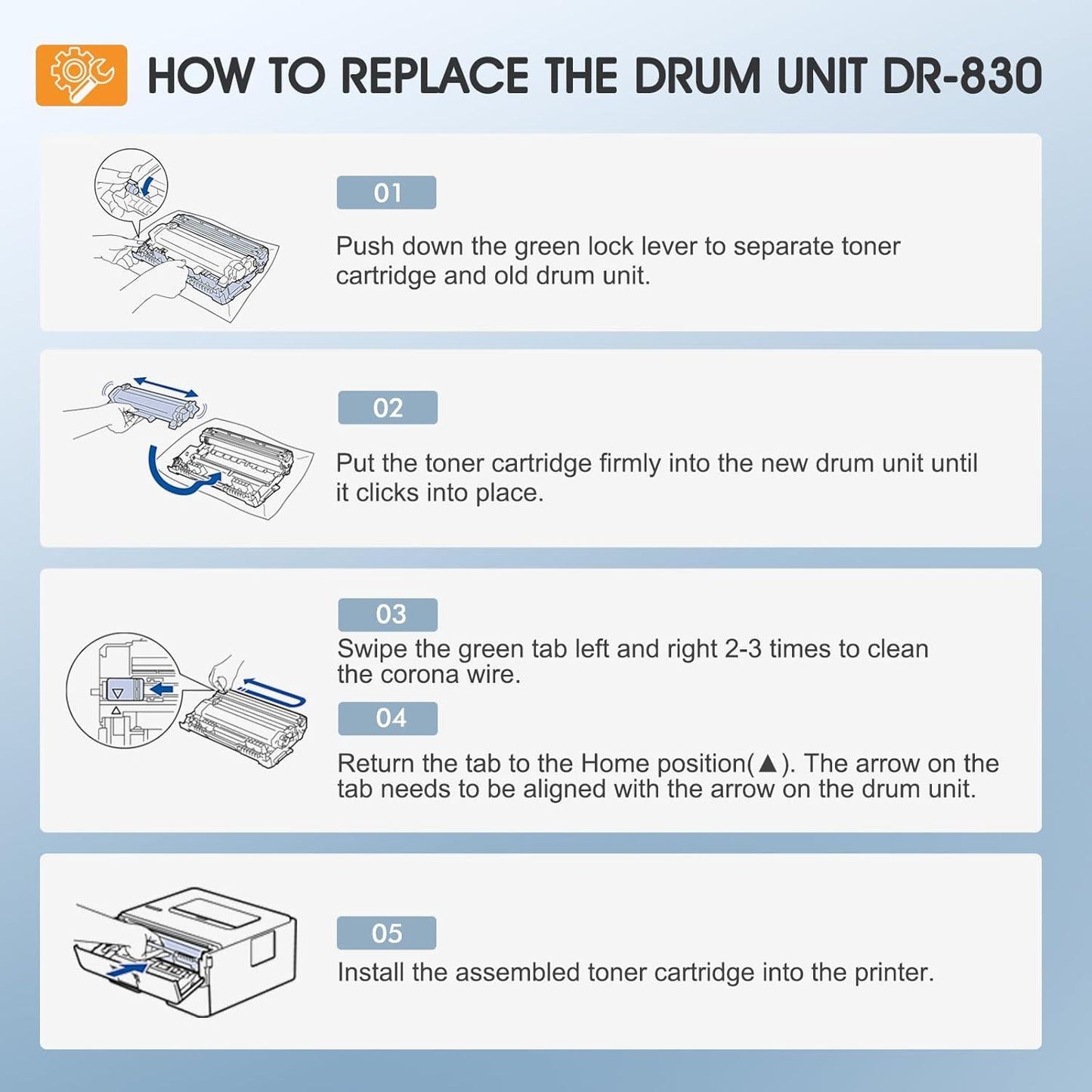 Compatible DR-830 Drum Unit 2-Pack for Brother HL & MFC Series Printers - Logan's Toy Chest