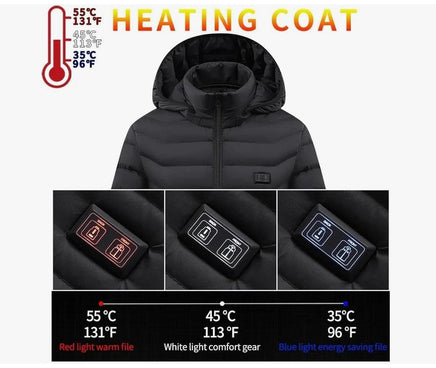 Decrum Heated Jackets For Men - Large Rechargeable Puffer, Winter Warmth Coat - Logan's Toy Chest