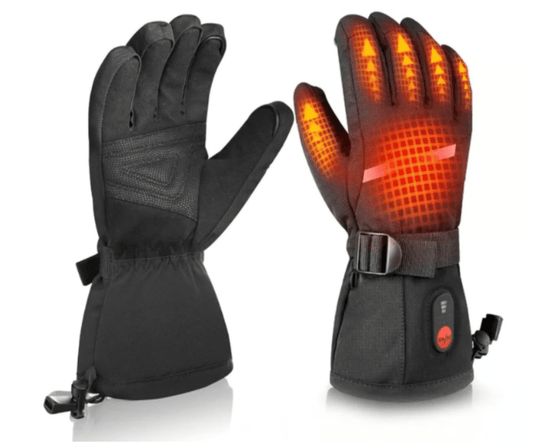 DINSVTA Heated Gloves - Rechargeable Winter Skiing, Medium/Unisex, Black - Logan's Toy Chest