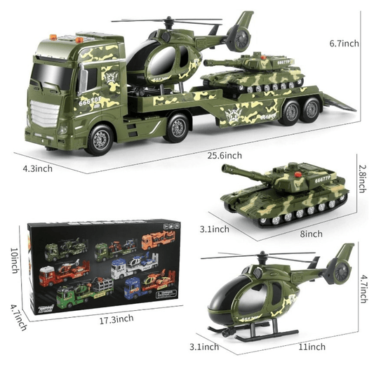 Dwi Dowellin Green Military Big Truck: Army Toys with Lights & Sounds! - Logan's Toy Chest