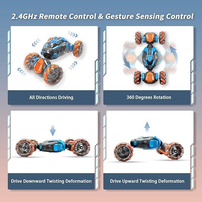 Dzxlin Gesture Sensing RC Stunt Car: 360° Flips & Rotating Toy! - Logan's Toy Chest