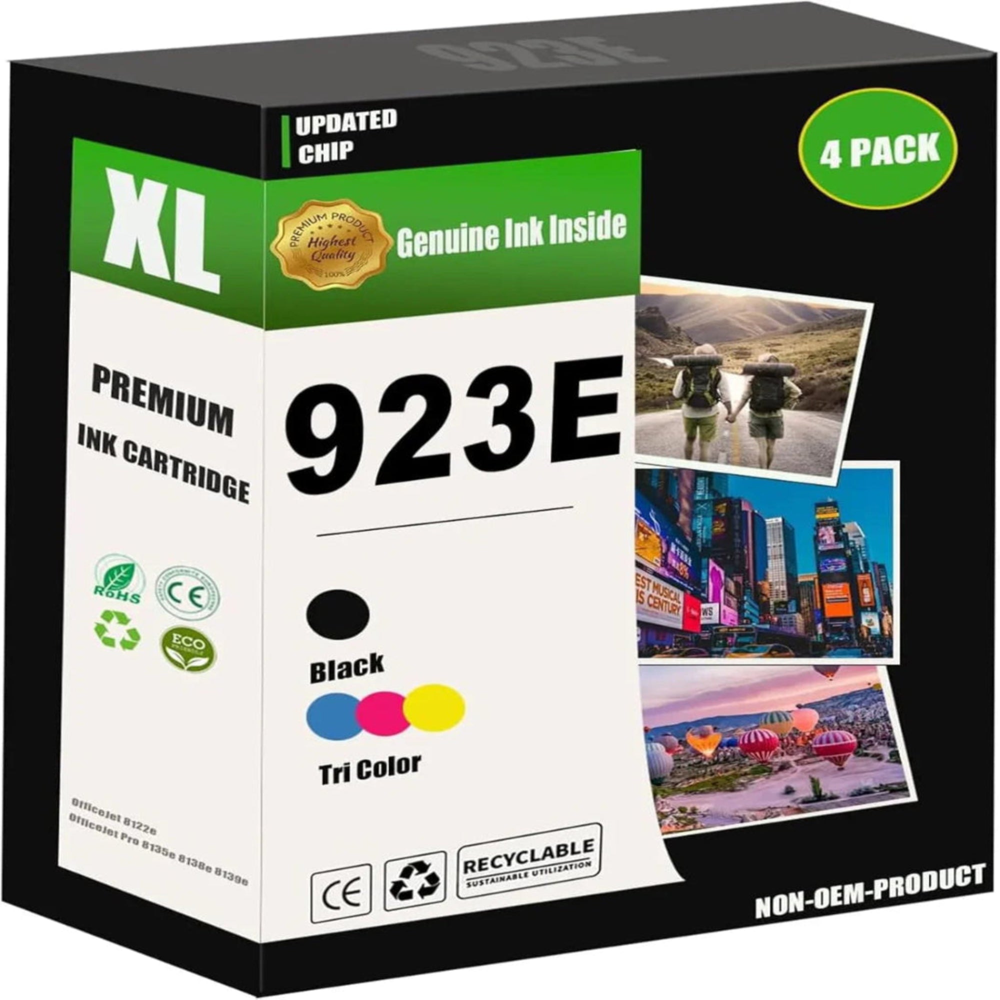Eficazink 923E Ink Cartridge 4-Pack for HP OfficeJet Pro Printers ...