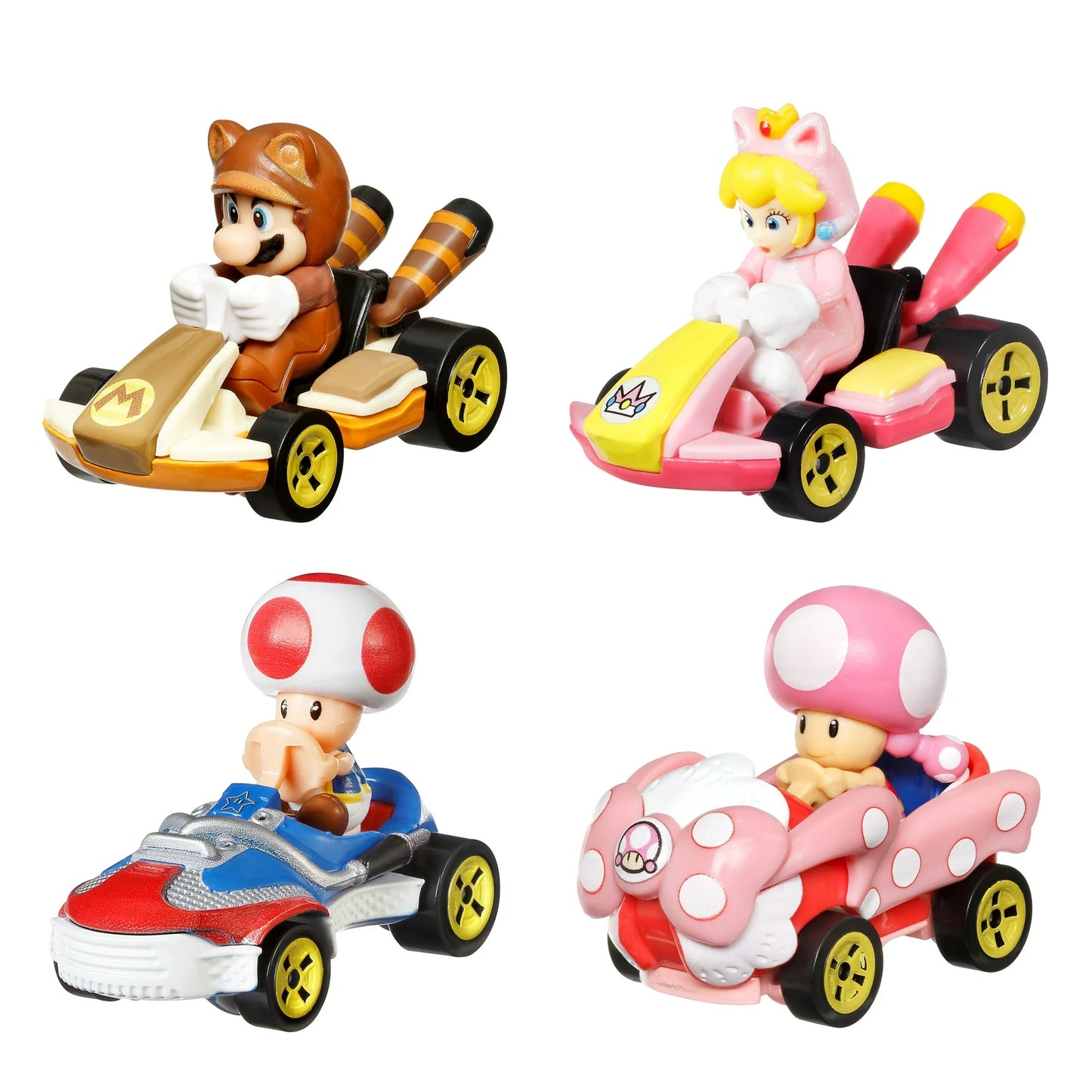 Hot Wheels Mario Kart 4-Pack 1:64 Scale Die-Cast Vehicles Collectible