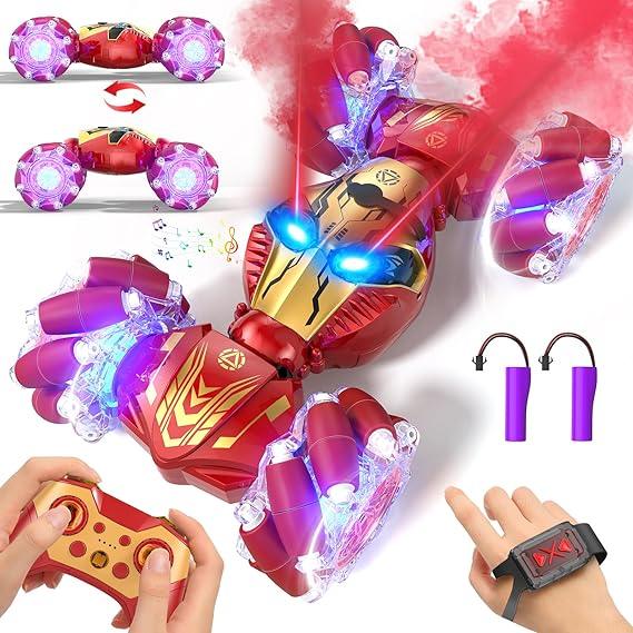 Gesture-Controlled RC Stunt Car with Lights, Spray, Music – 4WD Off-Road - Logan's Toy Chest