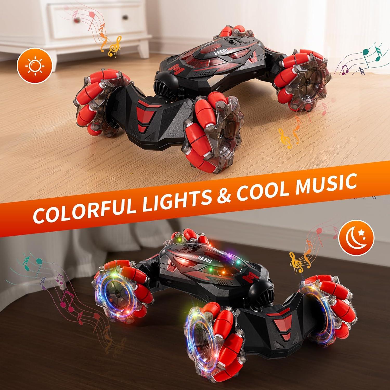 Gesture RC Stunt Car 4WD 360° Rotation Lights Music Toy for Boys Girls 6-12 - Logan's Toy Chest