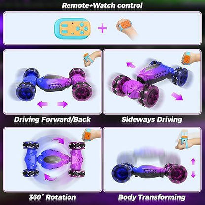 Gesture Sensing RC Stunt Car - 4WD 360° Rotate Remote Control Car for Kids - Logan's Toy Chest