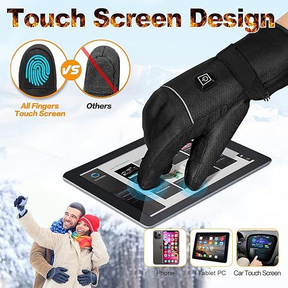 Heated Gloves for Men & Women | Rechargeable Waterproof Winter Ski Gloves - Logan's Toy Chest
