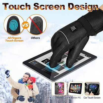 Heated Gloves for Men & Women | Rechargeable Waterproof Winter Ski Gloves - Logan's Toy Chest