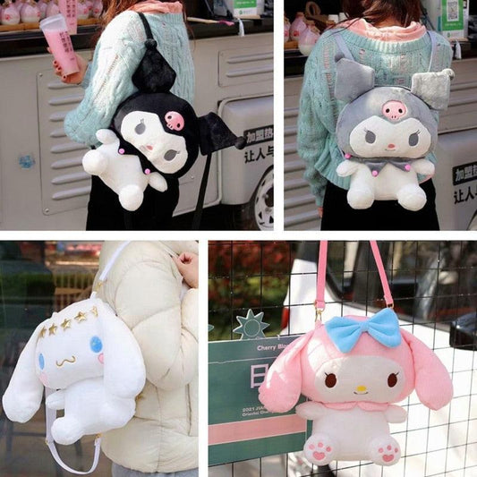Hello Kitty & Friends My Melody Kuromi Cinnamoroll Kawaii Plush Backpack Plushies - Logan's Toy Chest