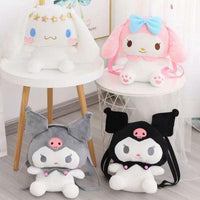 Hello Kitty & Friends My Melody Kuromi Cinnamoroll Kawaii Plush Backpack Plushies - Logan's Toy Chest