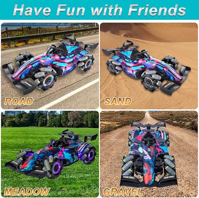 High-Speed Stunt Racing RC Car w/ Spray, Lights & Music for Kids 6+ - Logan's Toy Chest