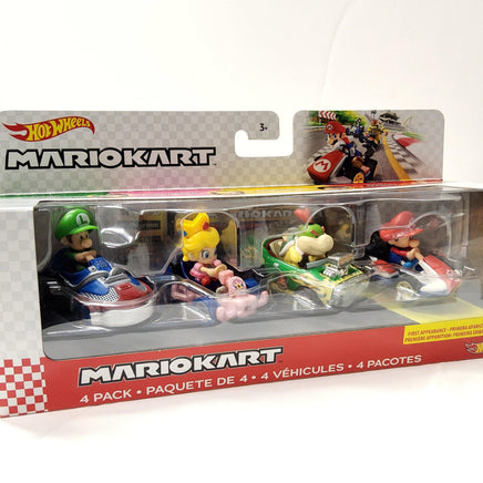 Hot Wheels Mario Kart Luigi Bowser Jr. Baby Princess Peach Baby Mario Racer Cars - Logan's Toy Chest