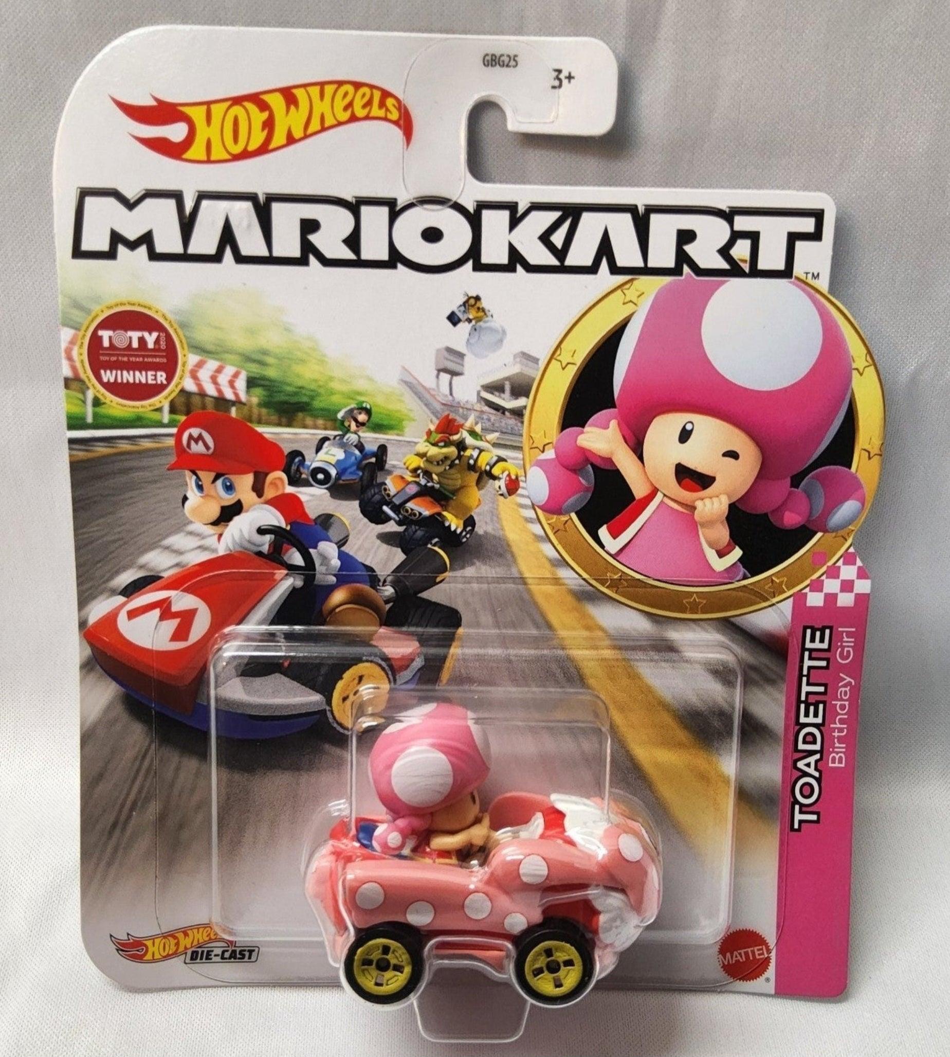Hot Wheels Mario Kart Toadette Birthday Girl Kart Super Mario Nintendo Car - Logan's Toy Chest