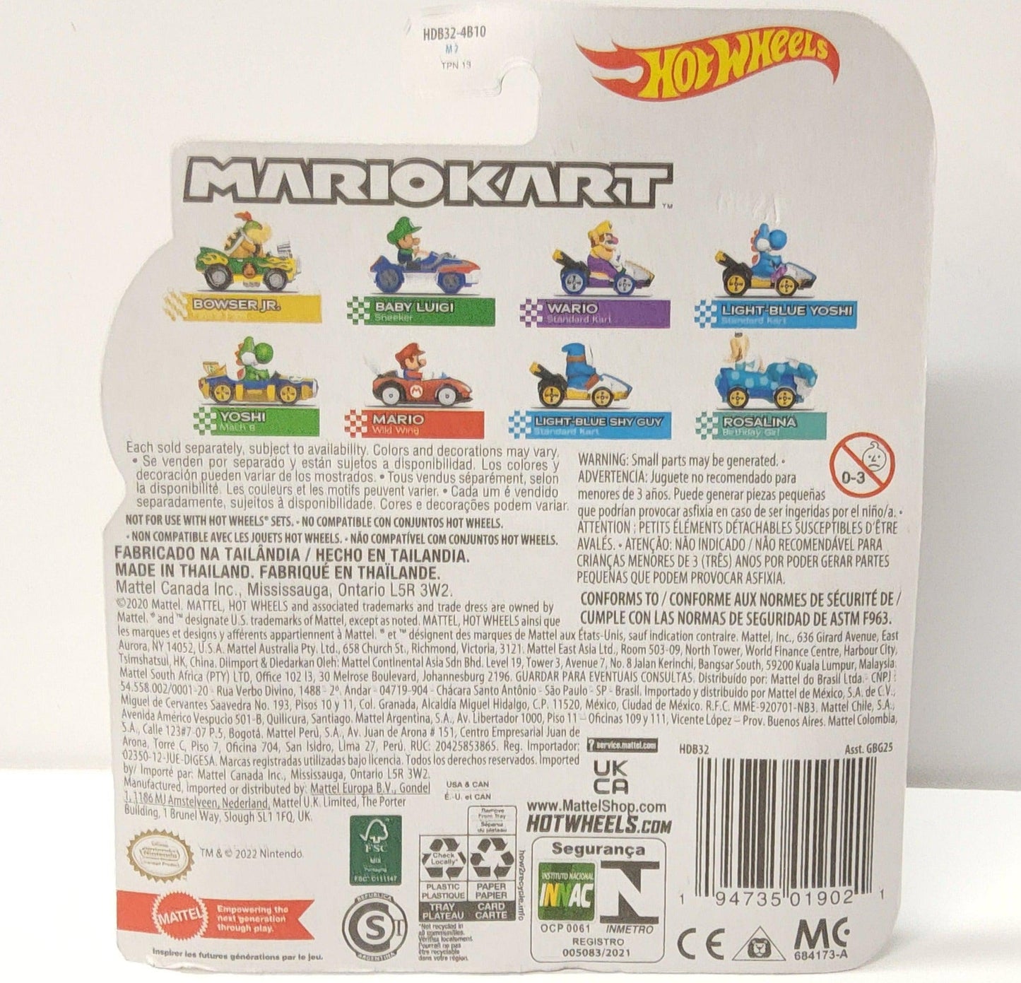 Hot Wheels Mario Kart Toadette Birthday Girl Kart Super Mario Nintendo 5233