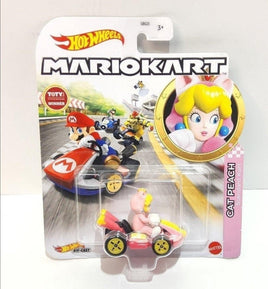 Hot Wheels Super Mario Bros Mario Kart Cat Princess Peach Toy Go-Kart Car - Logan's Toy Chest