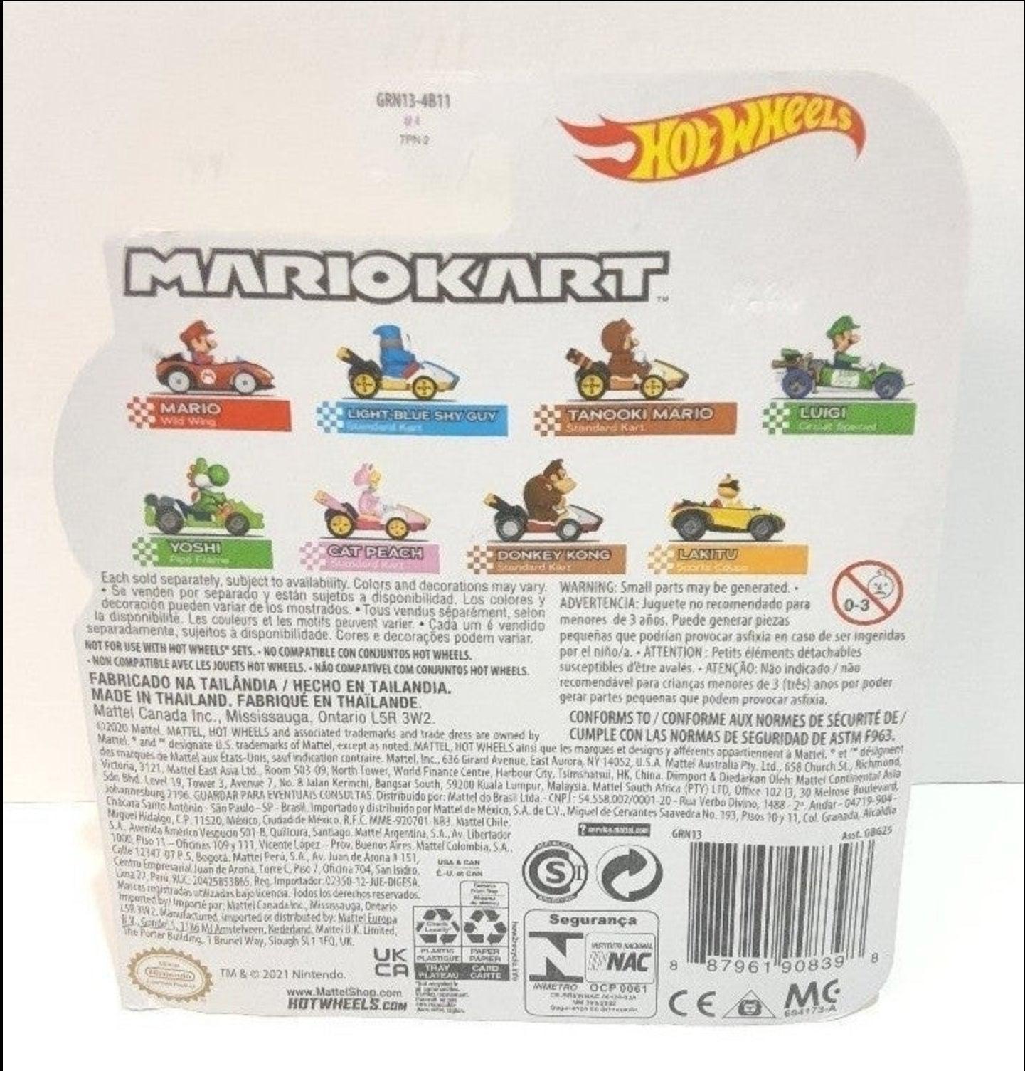 Hot Wheels Super Mario Bros Mario Kart Cat Princess Peach Toy Go-Kart Car - Logan's Toy Chest