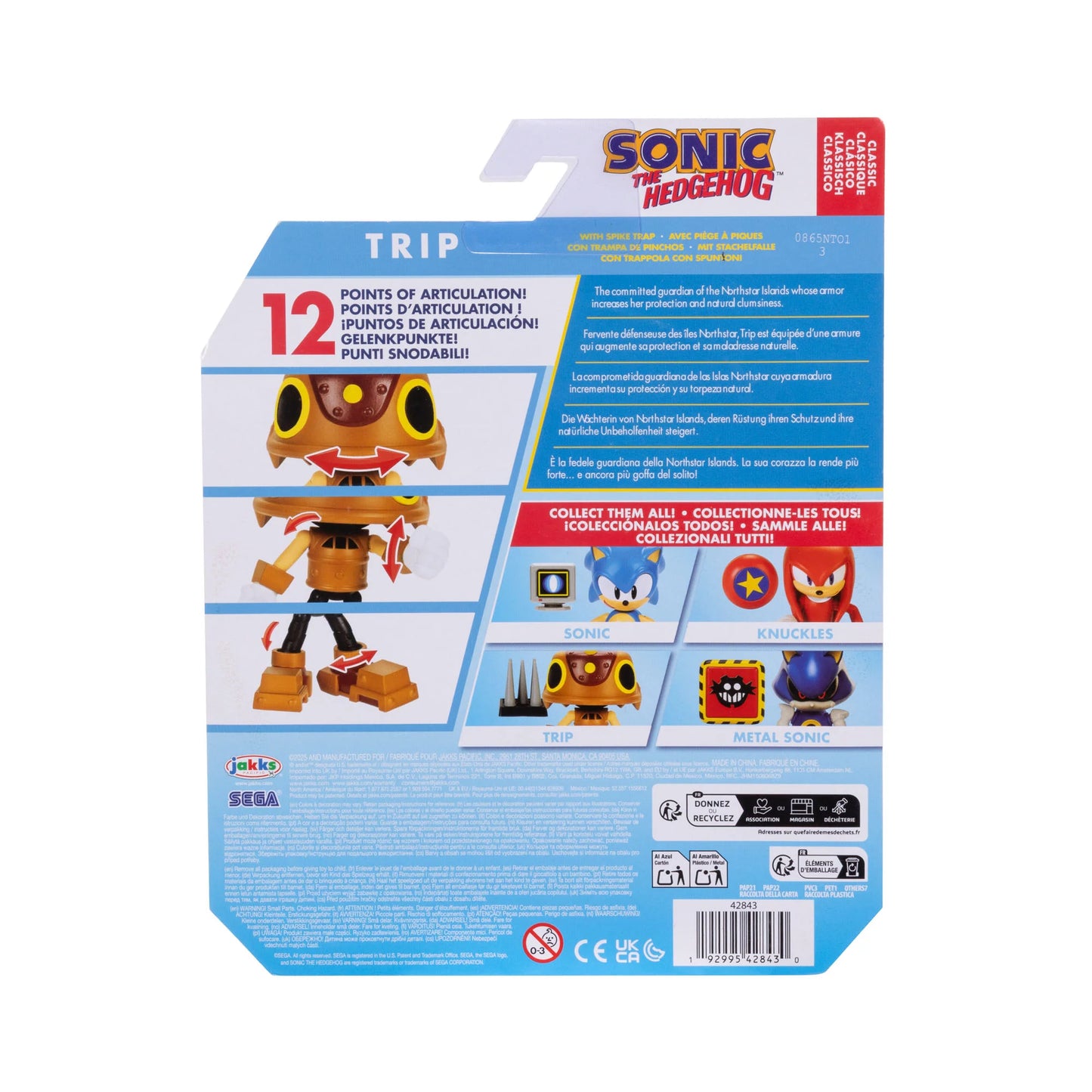 Jakks Pacific Sonic the Hedgehog Trip Action Figure with Spike Trap – 4” Toy