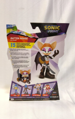 Jakks Sonic Prime Batten Rouge 5" Figure - Articulated Action Toy, Netflix