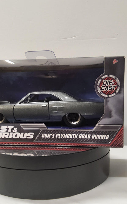 Jada - Fast & Furious - Dom’s 5inch Plymouth Road Runner in Grey - Logan's Toy Chest