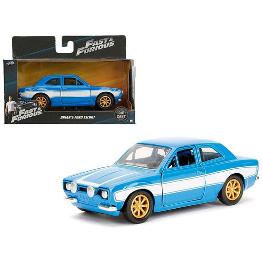 Jada Toys Fast & Furious Brian’s Ford Escort 1:32 Diecast – Light Blue - Logan's Toy Chest