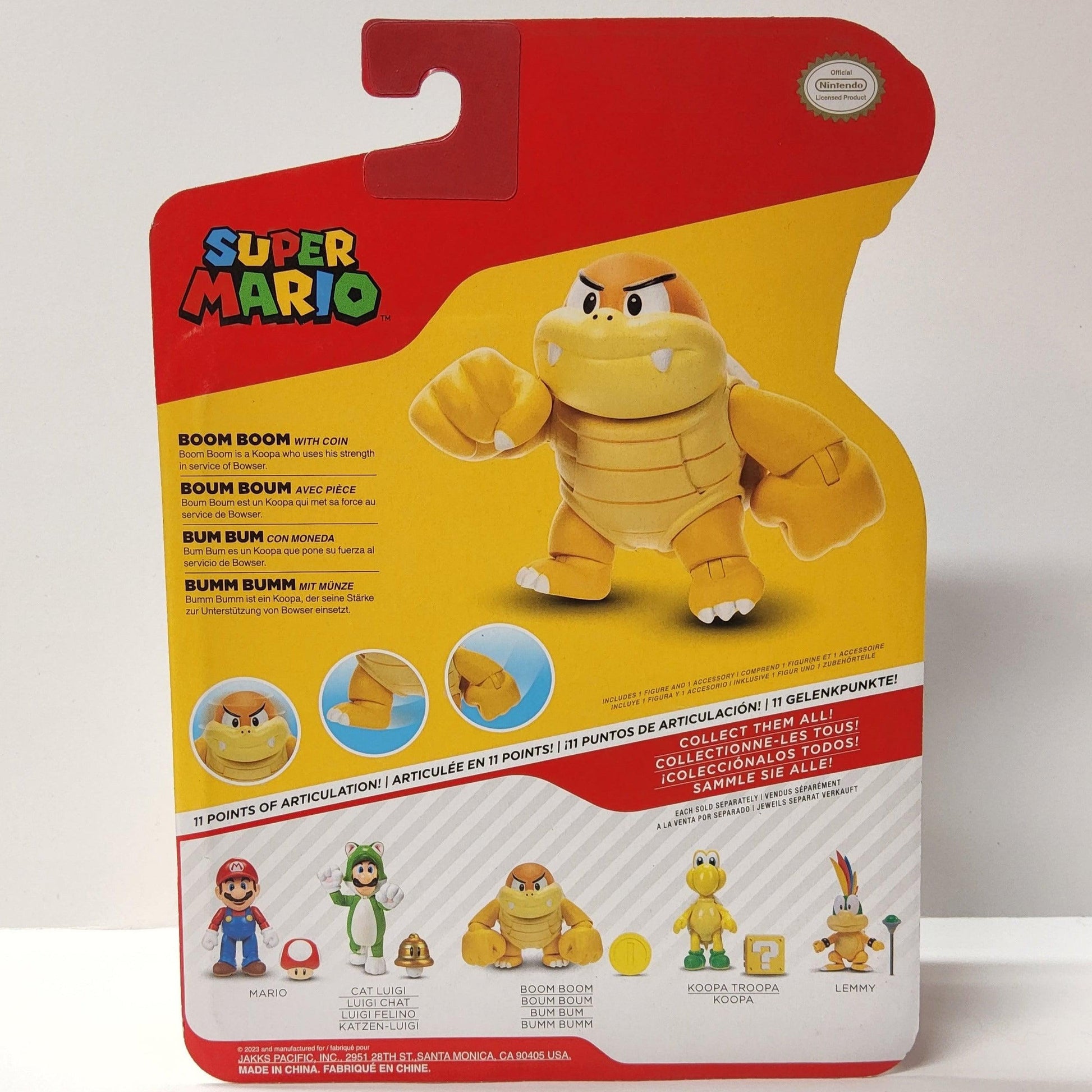 Jakks Pacific Nintendo Super Mario Bros Boom Boom 4" Action Figure + Coin - Logan's Toy Chest